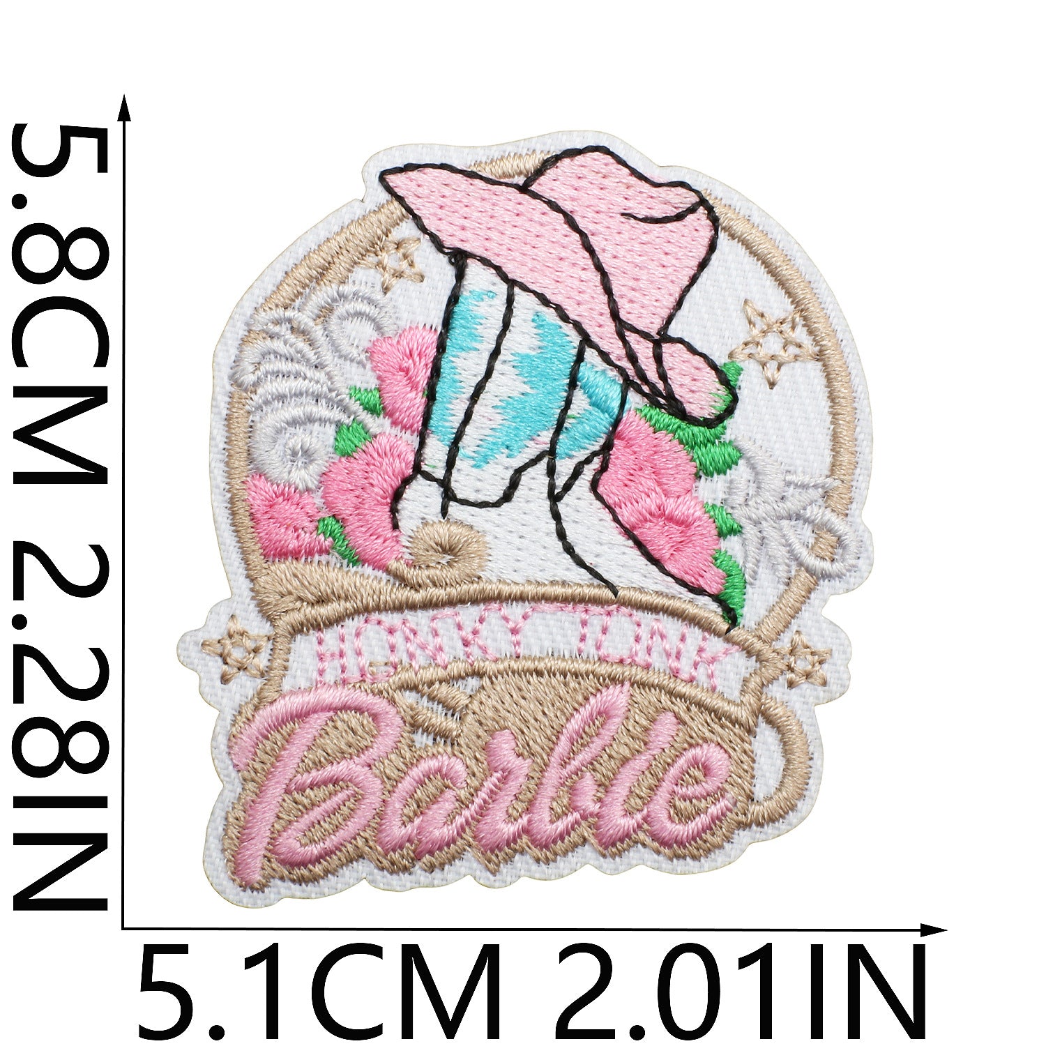 Wholesale Western Denim Embroidery Cloth Sticker FS